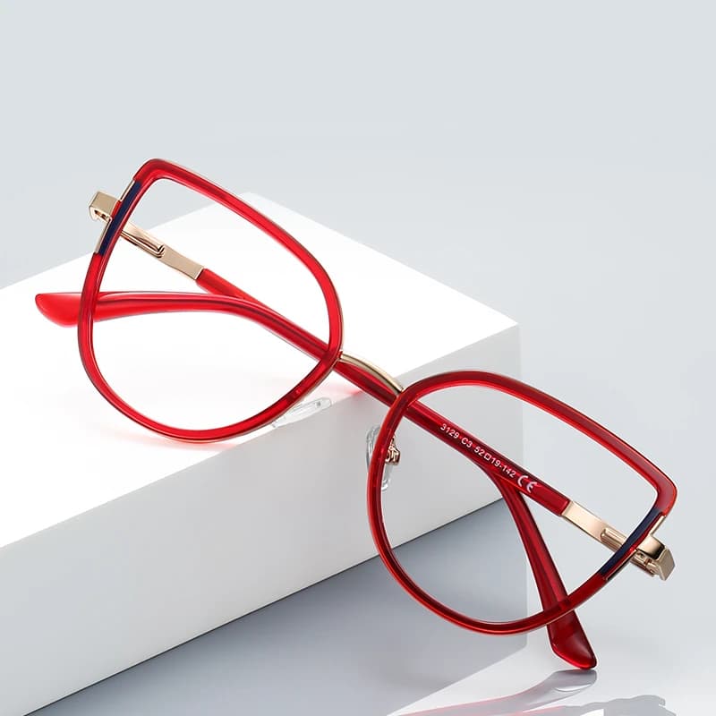 CLLOIO New Anti Blue Light Glasses Metal TR Texture Frame Women's Reading Myopia Glasses Prescription Customization Glasses - image 4