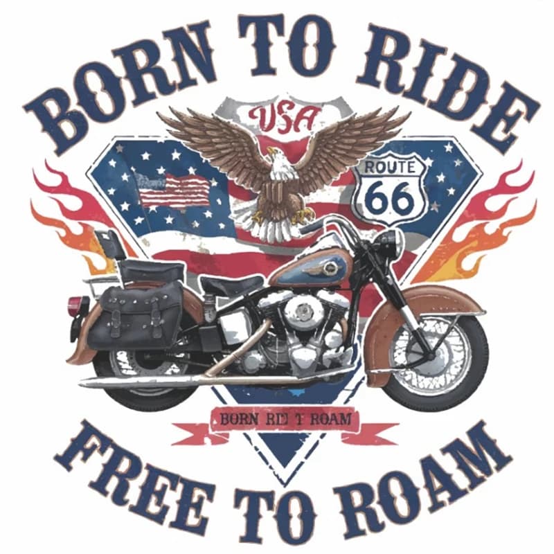 Classic Iconic Route 66 Emblem Eagle Motorcycle T-Shirt 100% Cotton O-Neck Short Sleeve Summer Casual Mens T-shirt Streetwear - image 6