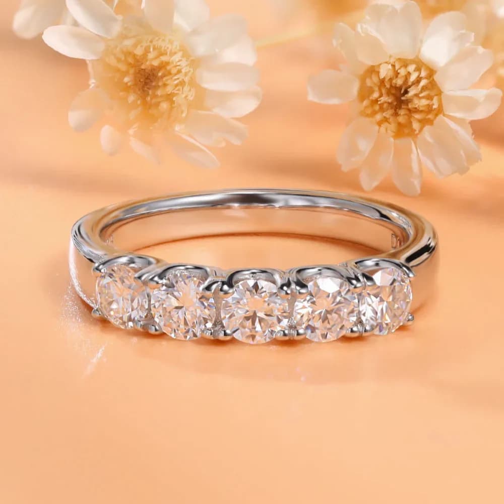 M-JAJA 3.5mm Moissanite Ring for Women S925 Sterling Silve D Color VVS1 Diamond Couple Promise Rings Wedding Band Fine Jewelry - image 5