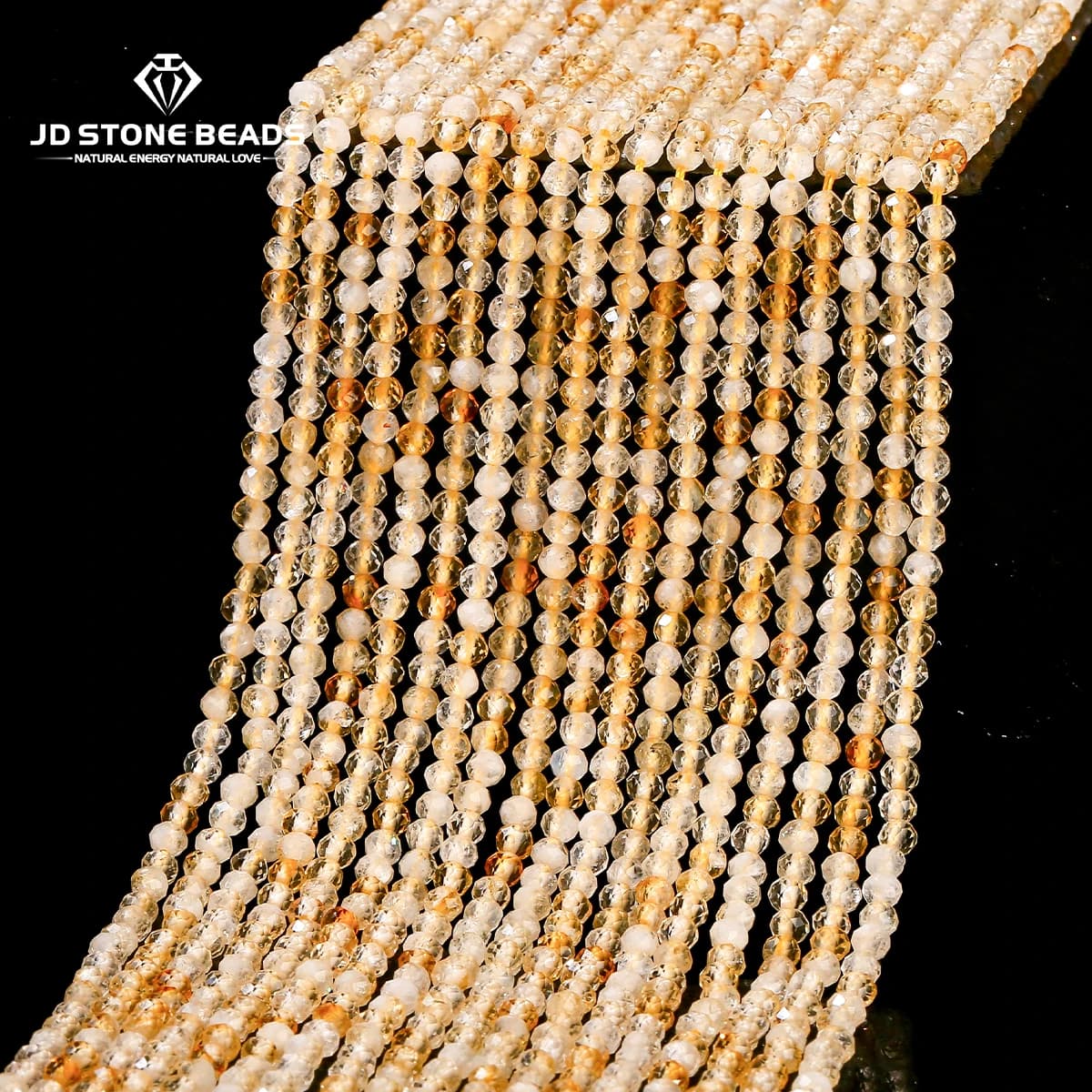 2 3 4mm Faceted Natural Citrine Bead Round Loose Spacer Small Gemstone Bead for Jewelry Making Diy Necklace Bracelet Accessory
