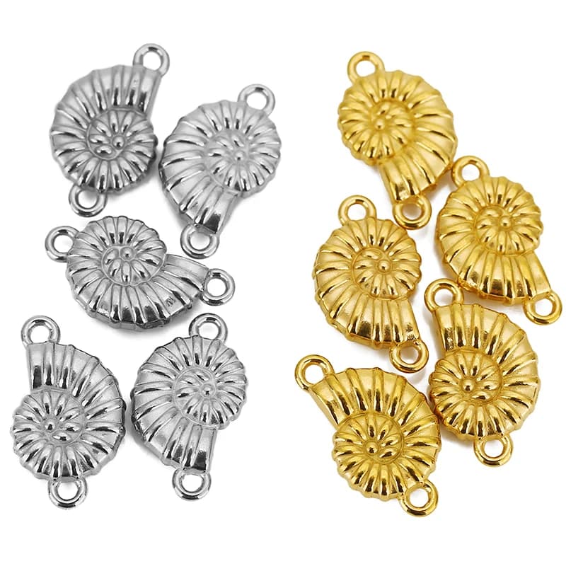5pcs Stainless Steel Double Hole Conch Charms Connectors for DIY Earrings Bracelets Jewelry Making Supplies Accessories Finding - image 6