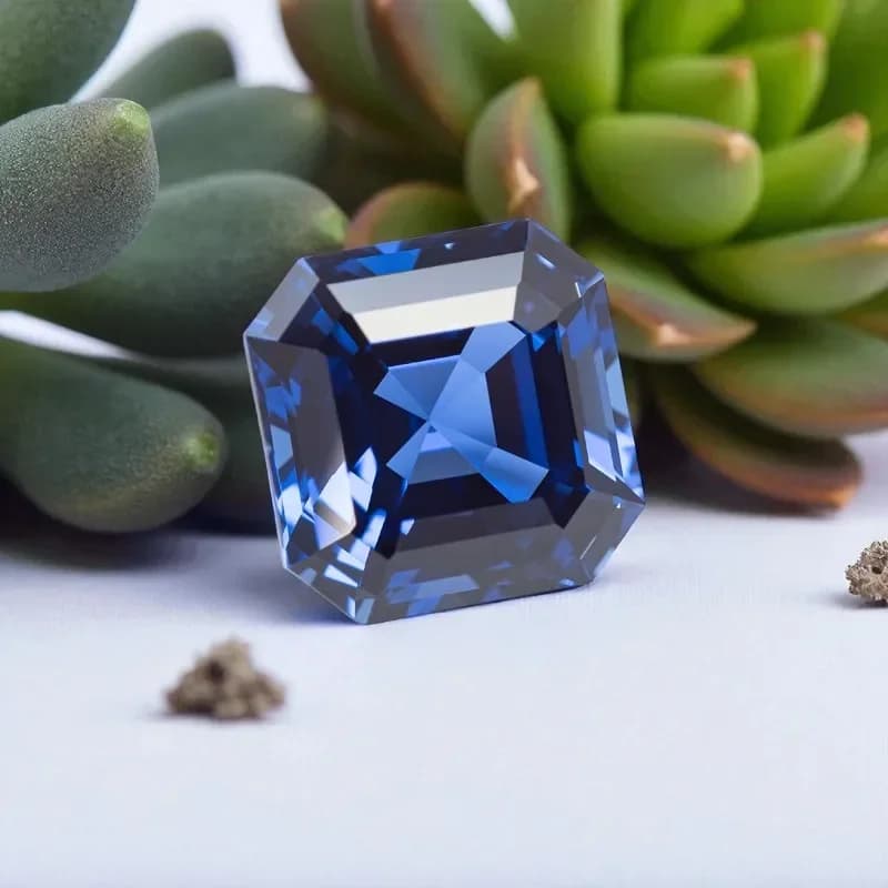 L-Lab Grown Sapphire Royal Blue Color Asscher Cut Loose Gemstone  For DIY Jewelry Making Selectable Certificate - image 5