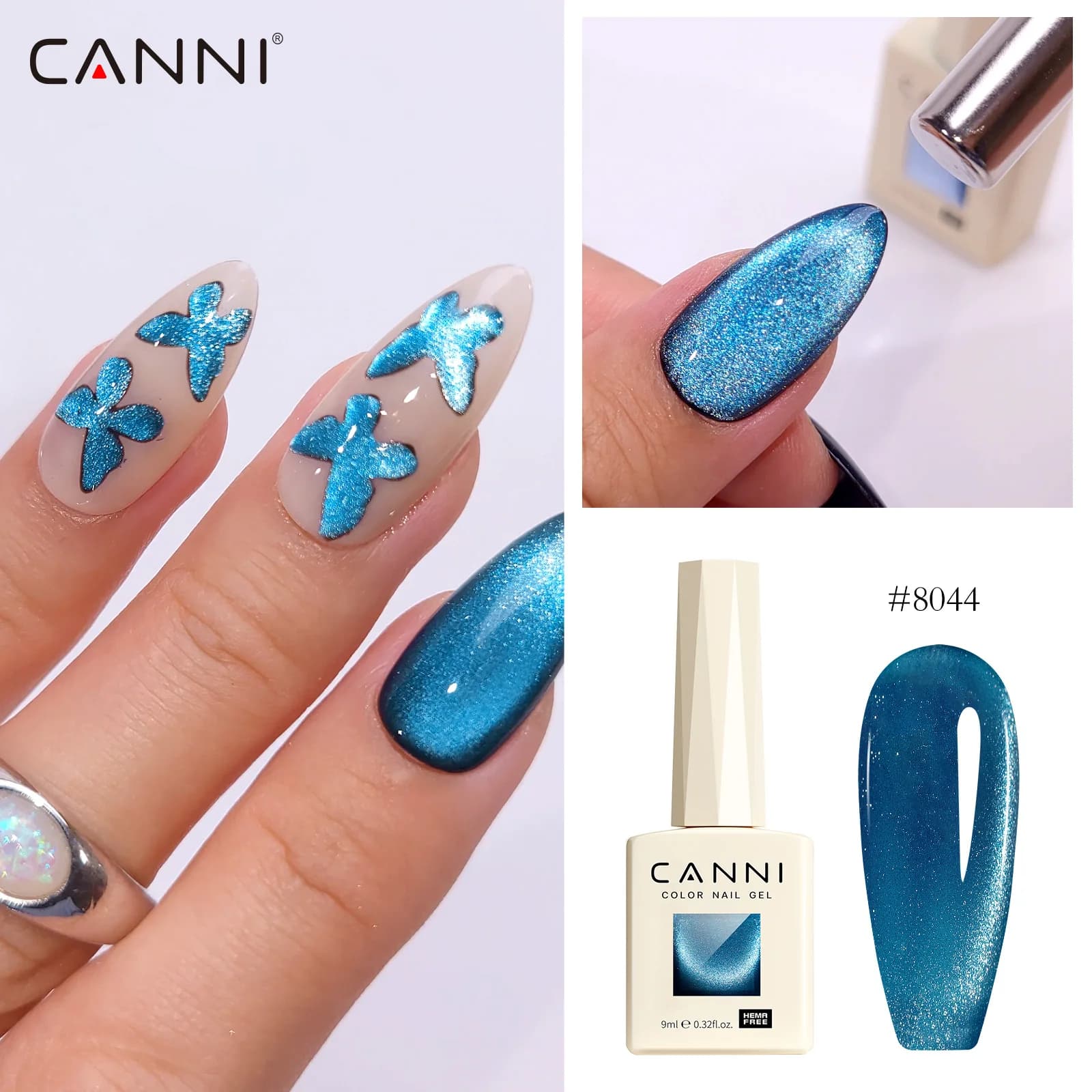 8pcs/kit 9ML CANNI Cat Eye Gel Nail Polish Kit TPO/HEMA Free Soak Off UV LED Gel Varnish Ultra Glossy Glitter Semi Permanent Gel - image 5