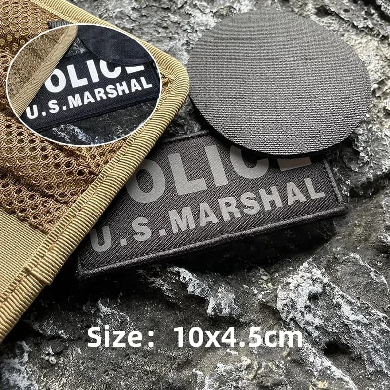 US Federal Marshal Vest Sticker Embroidered Hook&Loop Patch Tactical Accessories Morale Badge Military Patches Armband - image 6