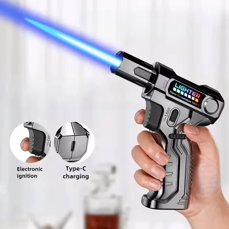 New High-power Spray Gun Gas Lighter Windproof and Refillable Suitable for BBQ Cigar Kitchen Baking and Ignition Tools - image 3