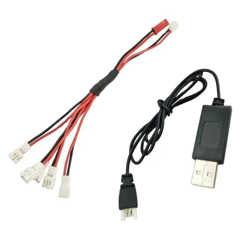 5-in-1 USB Charger Cable for WLtoys V911/JJRC H36/Eachine E010 – XH2.54 Plug 3.7V LiPo Battery Charging (Multi-Connector)