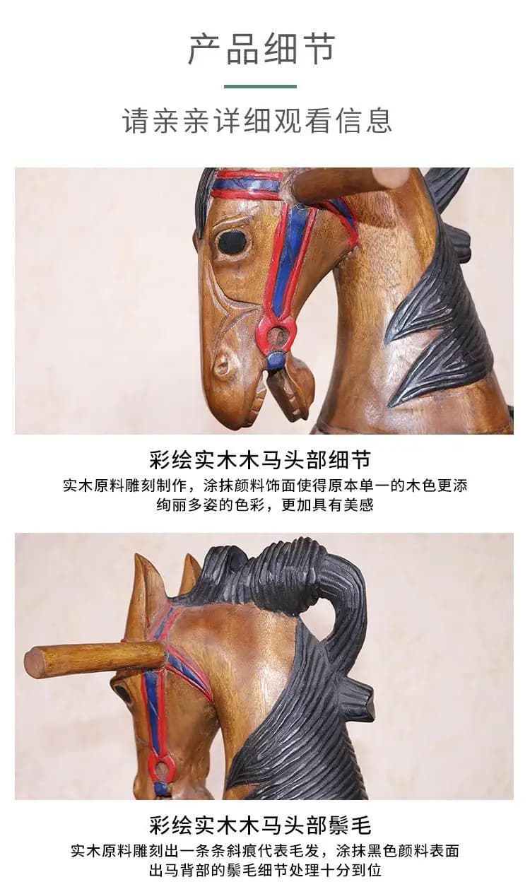 Rocking horse adults can sit on solid wood children's rocking horse baby birthday gift for the first birthday of the baby - image 5