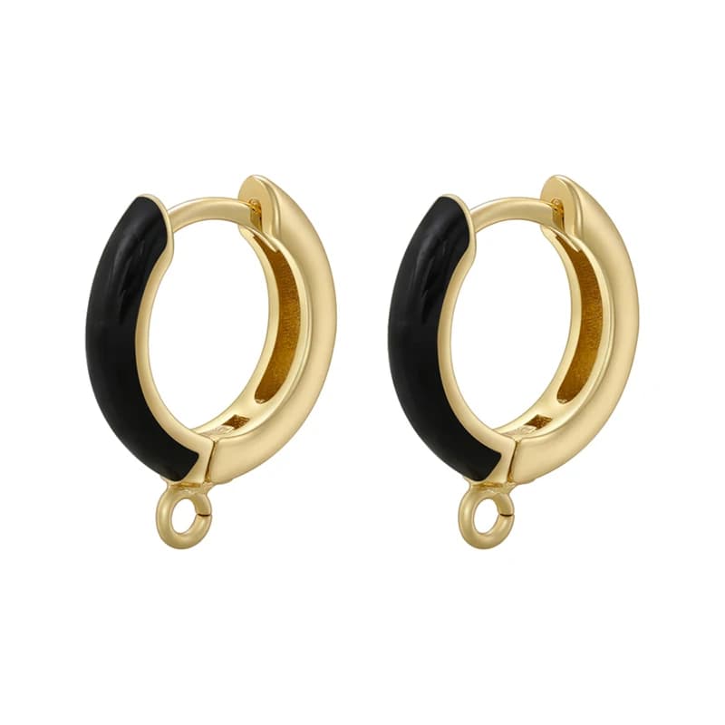 ZHUKOU enamel earrings hooks for Jewelry making 7 colors candy earrings clasp hook Jewelry accessories supplies wholesale VE1176 - image 4