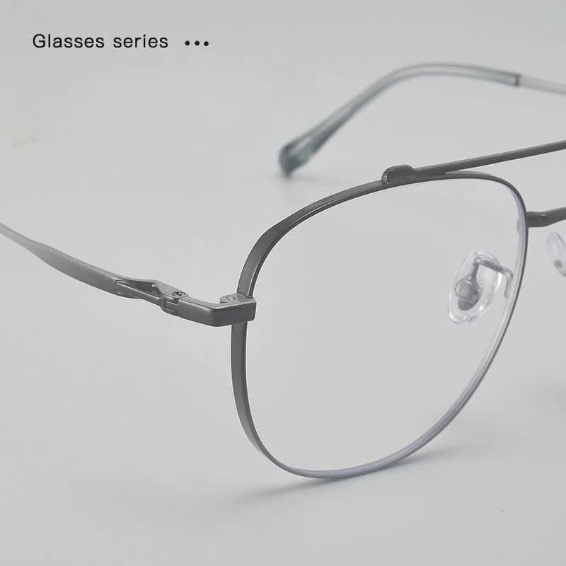FIRADA Fashion Aviator Glasses Retro Double Beam Pure Titanium Eyeglasses Luxury Prescription Eyewear Frame Men Women 98321JD - image 4
