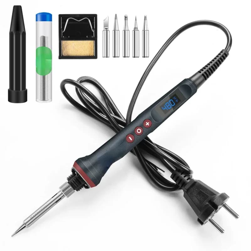 90W LED Handskit Digital Soldering Iron Kit 110V/220V Adjust Temperature Electrical Soldering Iron 4 Wire Core Welding Tools - image 3
