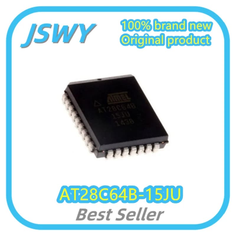 (5/10pcs) AT28C64B-15JU AT28C64B PLCC-32 Memory Chip Original Bulk Stock