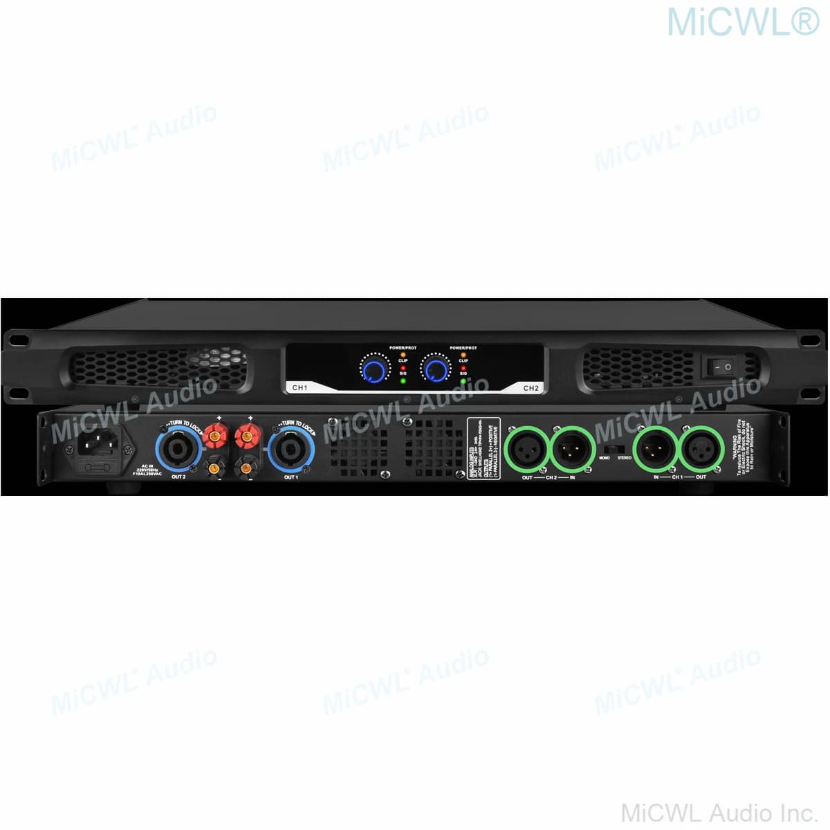 Pro Slim 1U Light Weight 2600W 2 Channel Digital Power Amplifier Class D 2000 Watt Stage Karaoke DJ Sound - image 4