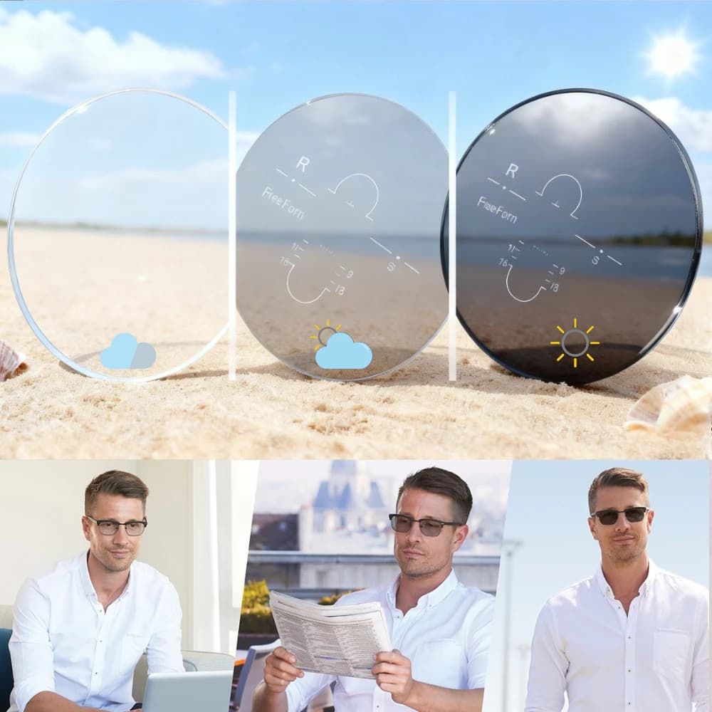 1.56/1.61/1.67/1.74 Glasses Photochromic Free-form Wide Field Progressive Multifocal Lenses Anti-scratch Anti-reflective Anti-UV - image 6