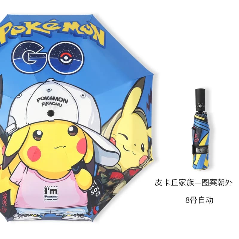 Pokemon Starter Bulbasaur Squirtle Auto Open Close Compact Umbrella Lightweight Travel Sun Rain UV Protection Fan Gift - image 5