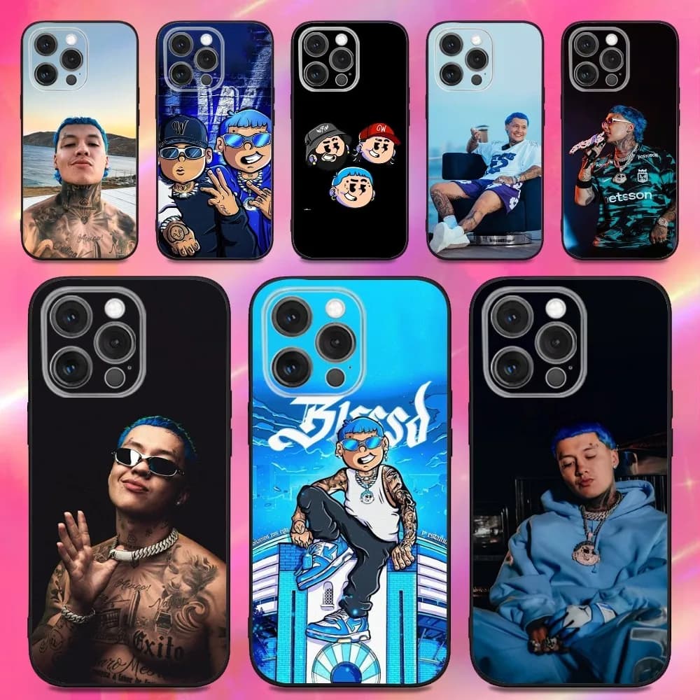 Blessd Cantante Rapper Phone Case For iPhone 16,15,14,13,12,11,Pro,Max,Plus,X,XS,XR,SE,8,7,Mini,Soft Silicone Black Case