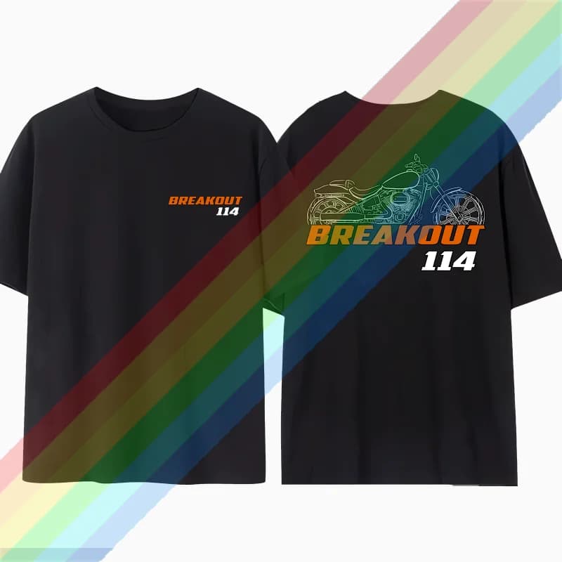 2025 Man T Shirt Casual Harleys FXSB Breakout 114/117 2014-2024 T-shirt Motorcycle Davidsons Graphic Summer Short Sleeves