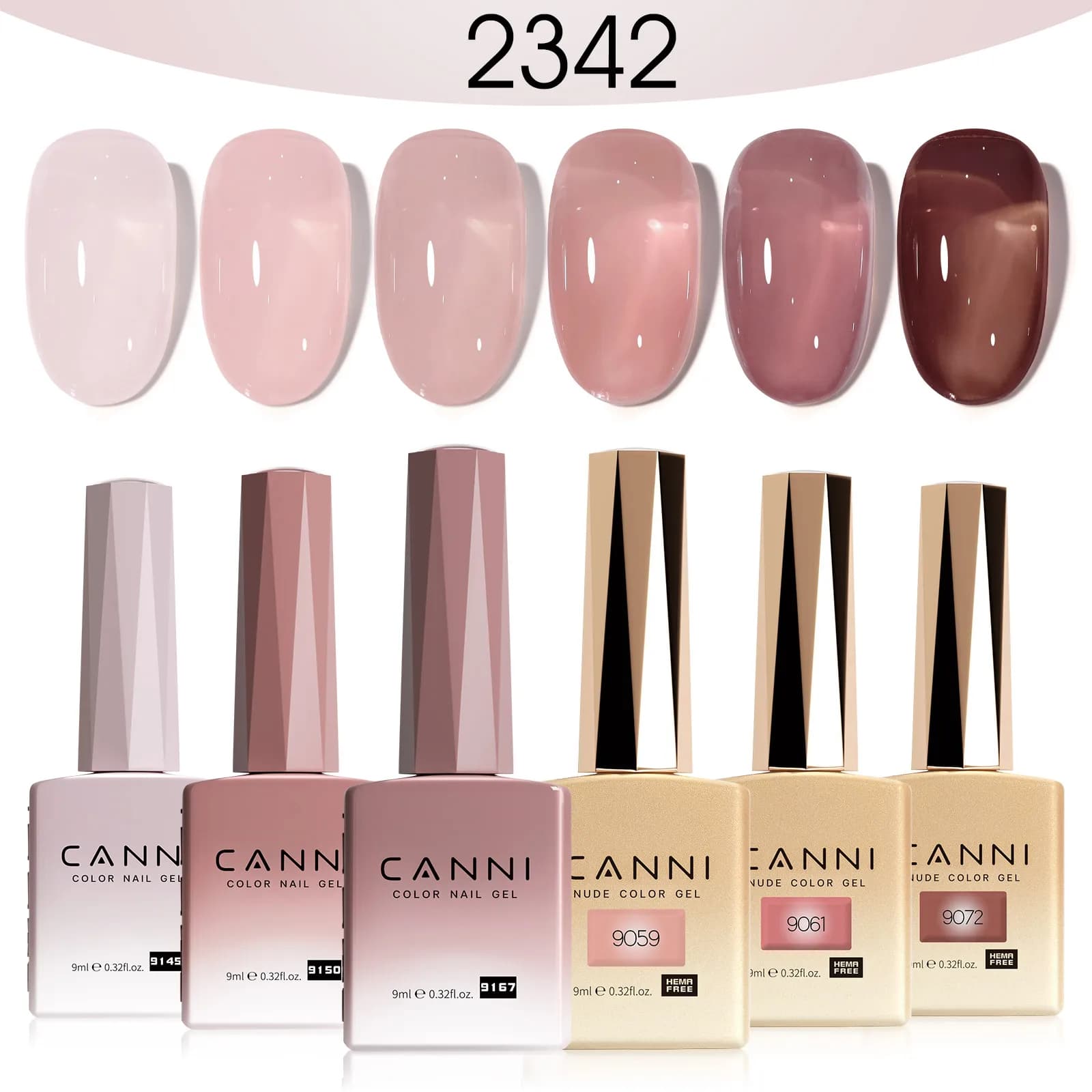 CANNI HEMA FREE TPO FREEGel Nail Polish Kit Jelly Pink Nude Collection Gorgeous Color Full Coverage Soak Off UV LED Gel Gift kit - image 4