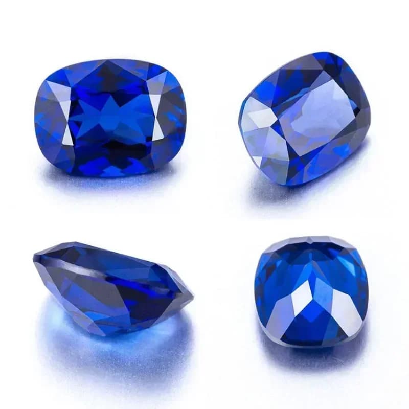 Rectangular Cushion Royal Blue Lab Grown Sapphire VVS1 Gemstone for Diy Jewelry Making Selectable  Certificate - image 5