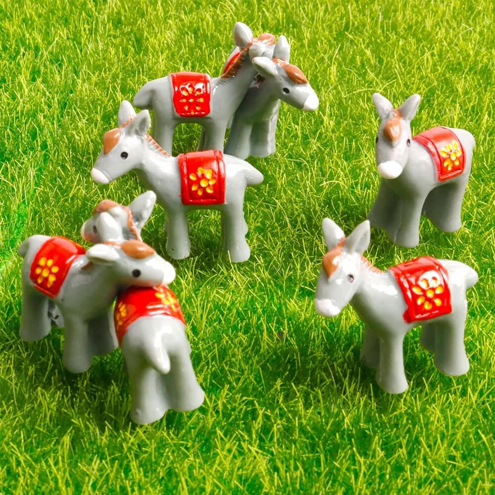 5Pcs Resin Mini Donkey Miniatures, Animal Figurines Fairy Garden Ornament, Micro Landscape DIY Craft Decoration - image 6