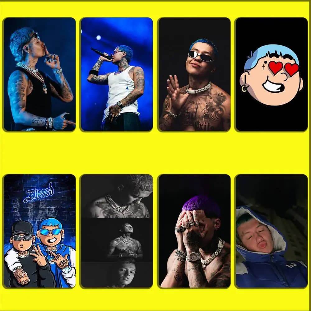 Singer Rapper B-Blessd Cool Card Stickers For Debit Bank Credit Cards Metro Bus Pass Sticker Decoration Cover Skin