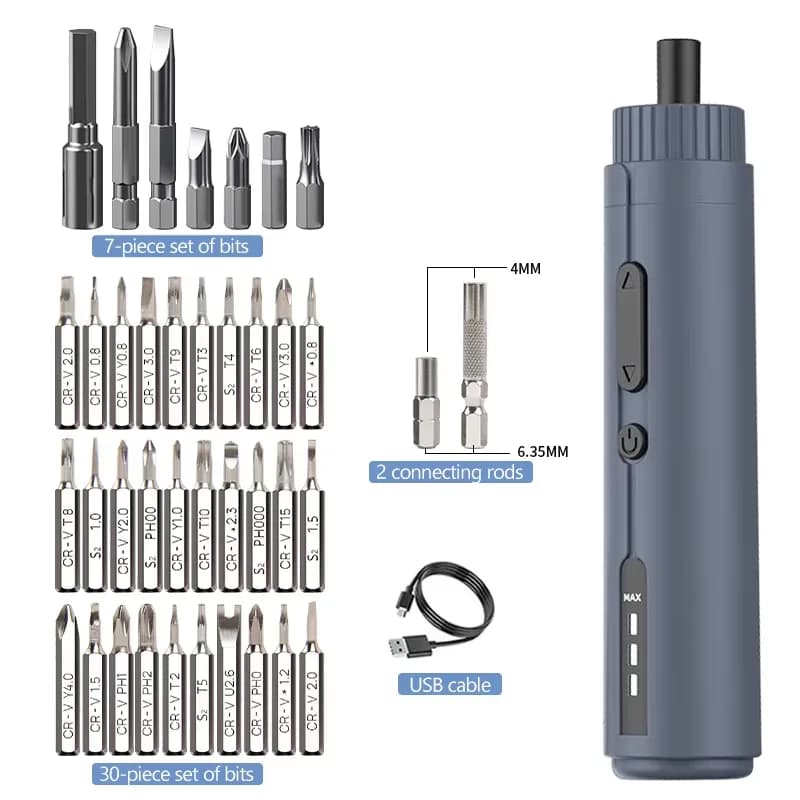 Mini Electrical Screwdriver Set Smart Cordless Electric Screw Driver Rechargeable With 30 Bit Set Power Drill Tools - image 3