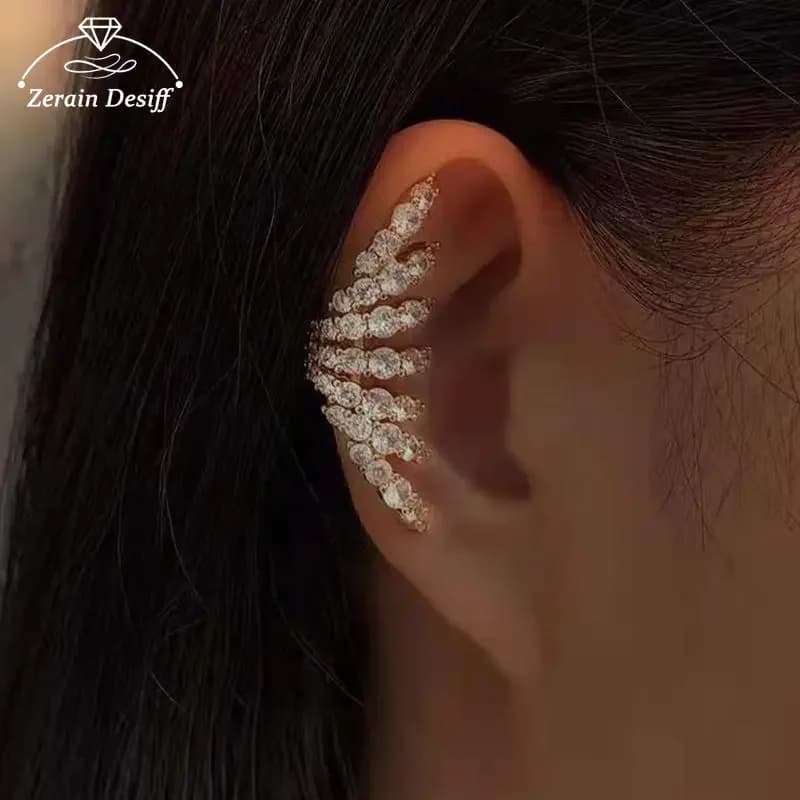 Personalized Full Drill Ear Bone Clip Without Pierced Simple High-end Earrings Jewelry for Women Ins Accessories
