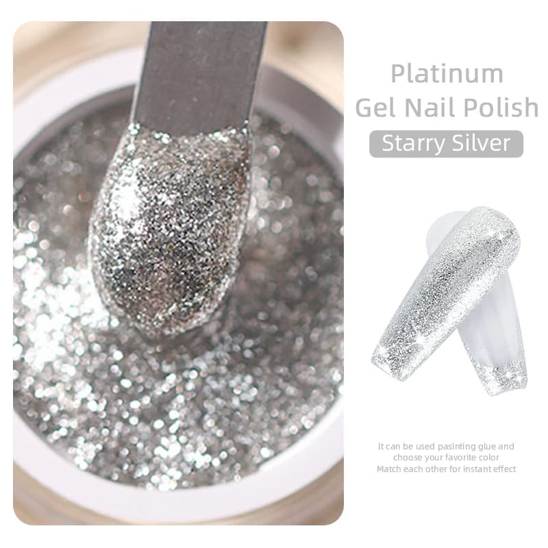 New Glitter Gel Polish Shiny Platinum Nail Gel 5ml Nail Art Flashing Soak Off UV Semi Permanent Hybrid Vernis Varnish Lacquer - image 3