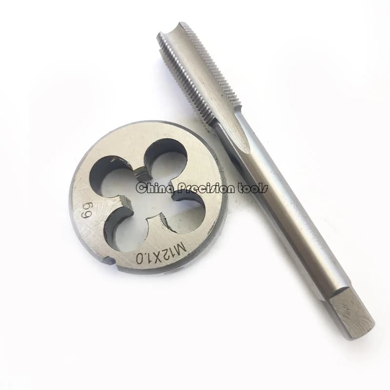 2pcs HSS Left Hand Thread Tap and die set M12 M12X1.5 M12X1.25 M12X1 Machine Straight Flute taps Round Dies M12X1.75 M12X0.75 - image 4