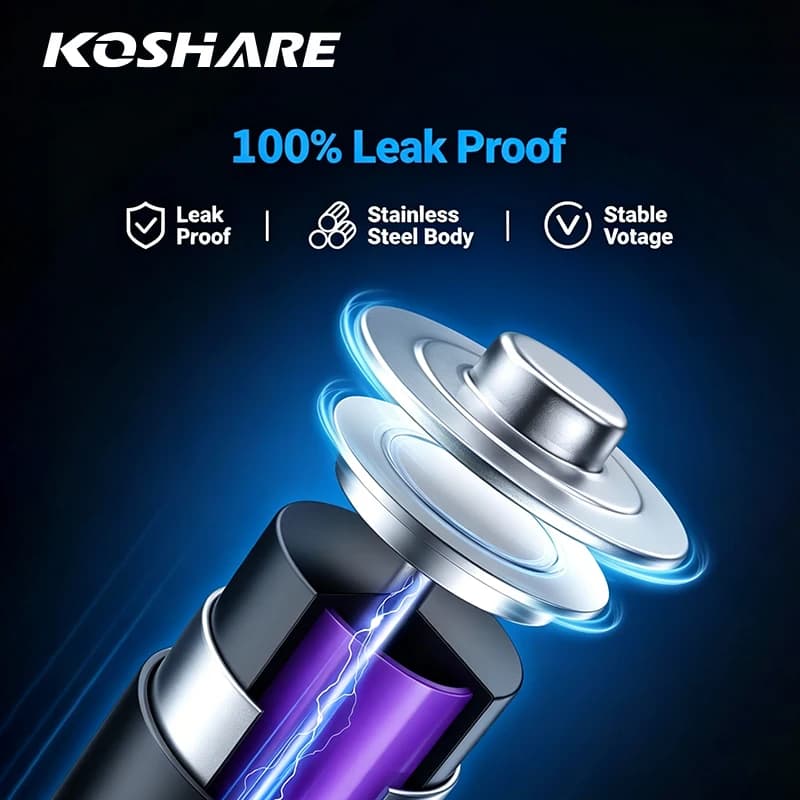 KOSHARE Rechargeable Li-ion Batteries AA AAA 1.5V Consatant Voltage 4255mWh 1100mWh Lithium Battery For Toothbrushes Flashlights - image 6