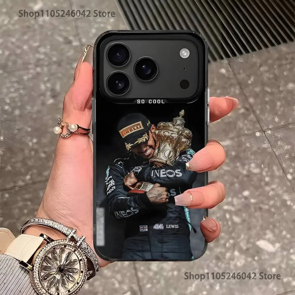 Racing 44 L-Lewis H-Hamilton For iPhone 17,16,15,14,13,12,11,Mini,Pro,E,SE4,XS,MAX Black Candy Matte Cover - image 6