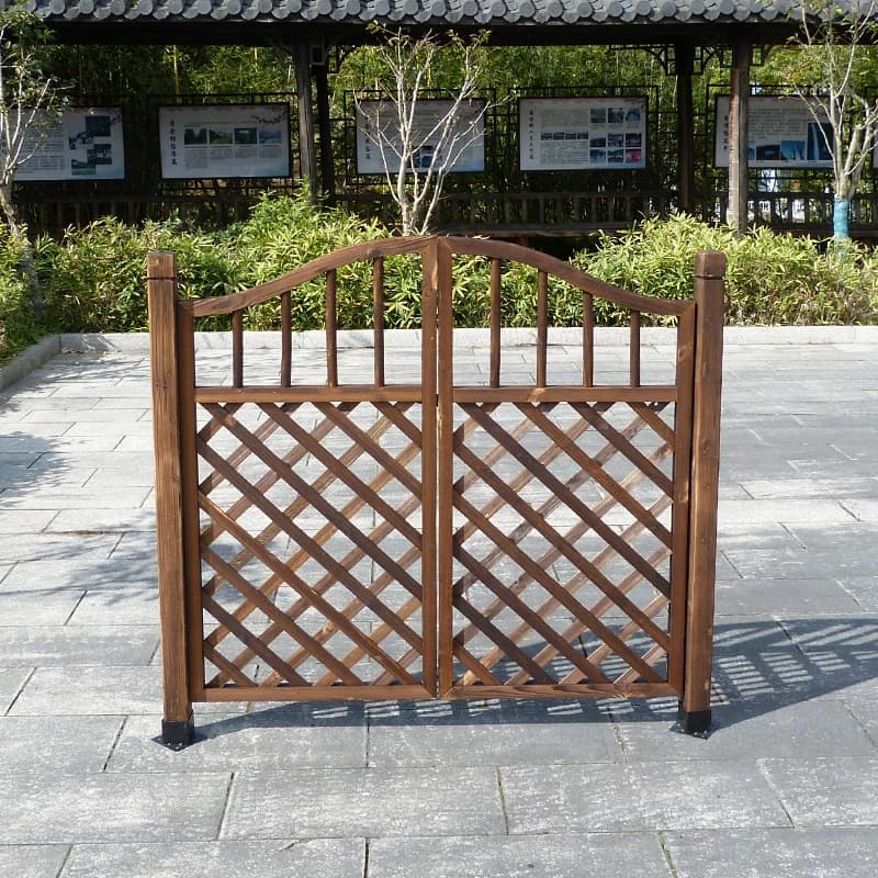 Carbonized retro preservative wooden door wooden fence gardening fence fence garden yard wooden door