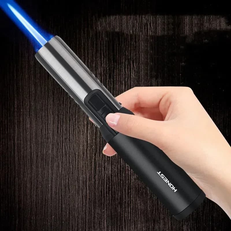 HONEST New Metal Windproof Direct Flame Gas Lighter Portable Turbo Torch Igniter Kitchen Outdoor Camping BBQ Lighter - image 4