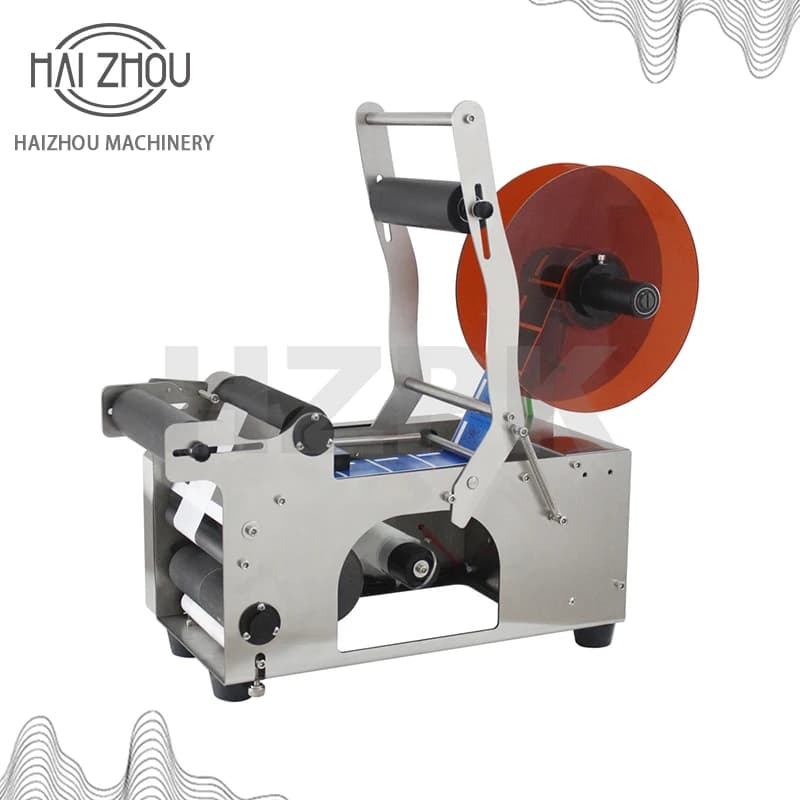 HAIZHOU Semi-automatic Stainless Steel Round Bottle Labeling Machine Small Packing Machinery Direct Industry MT-50S