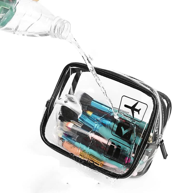 Clear Makeup Cosmetic Bag Portable Travel Toiletry Pouch Transparent Waterproof Pouch Storage Home Travel Wash Kit Case - image 3