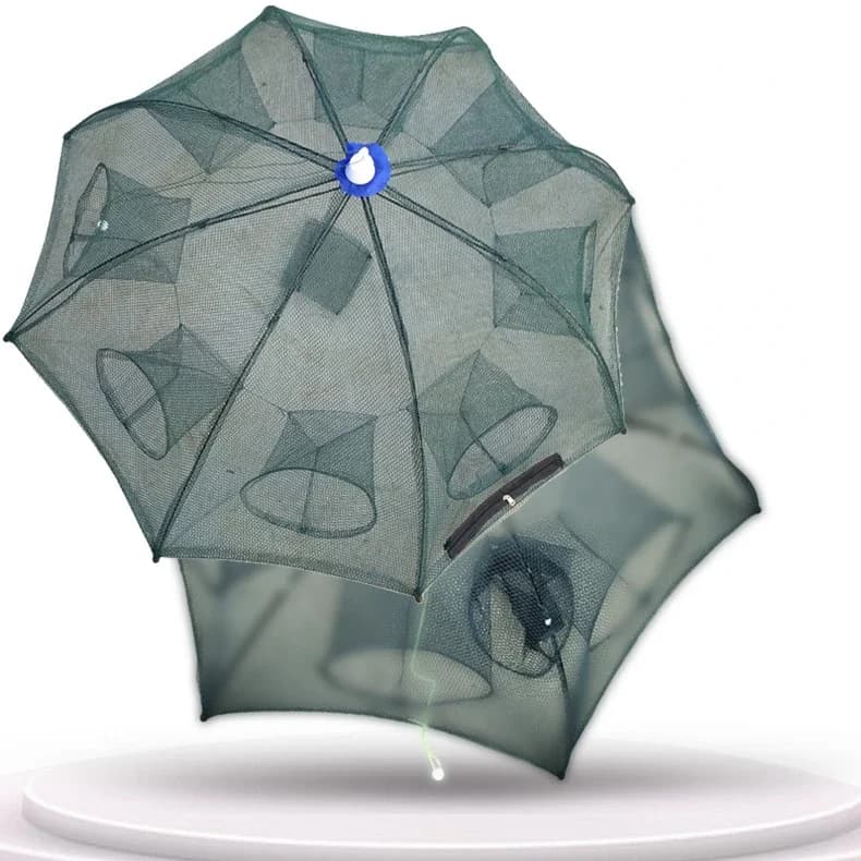 Folding Fishing Network Outdoor Strengthened 4-8 Holes Automatic Fishing Net Shrimp Cage Nylon Foldable Fish Trap Cast - image 4