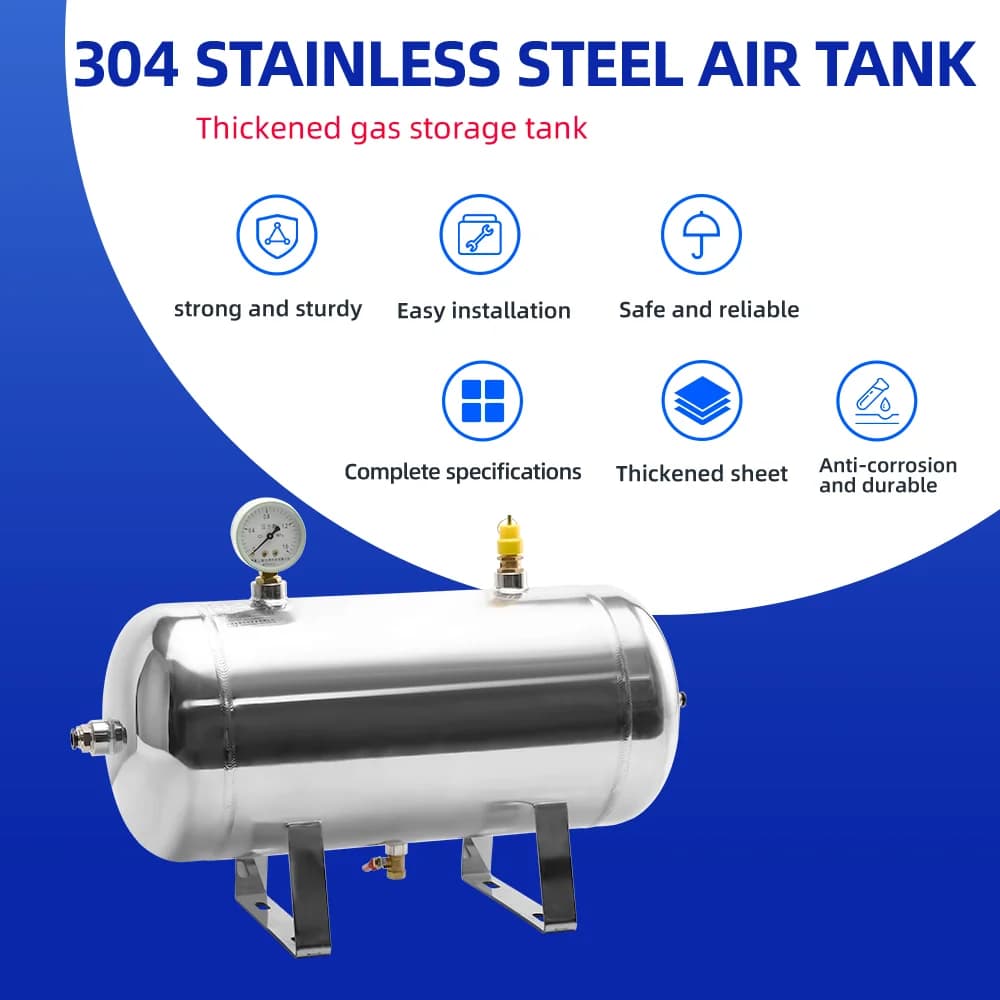 20L 304 Stainless Steel Small Horizontal Air Compression Tank Vacuum Buffer Air Storage Suitable for Beauty Instruments - image 5
