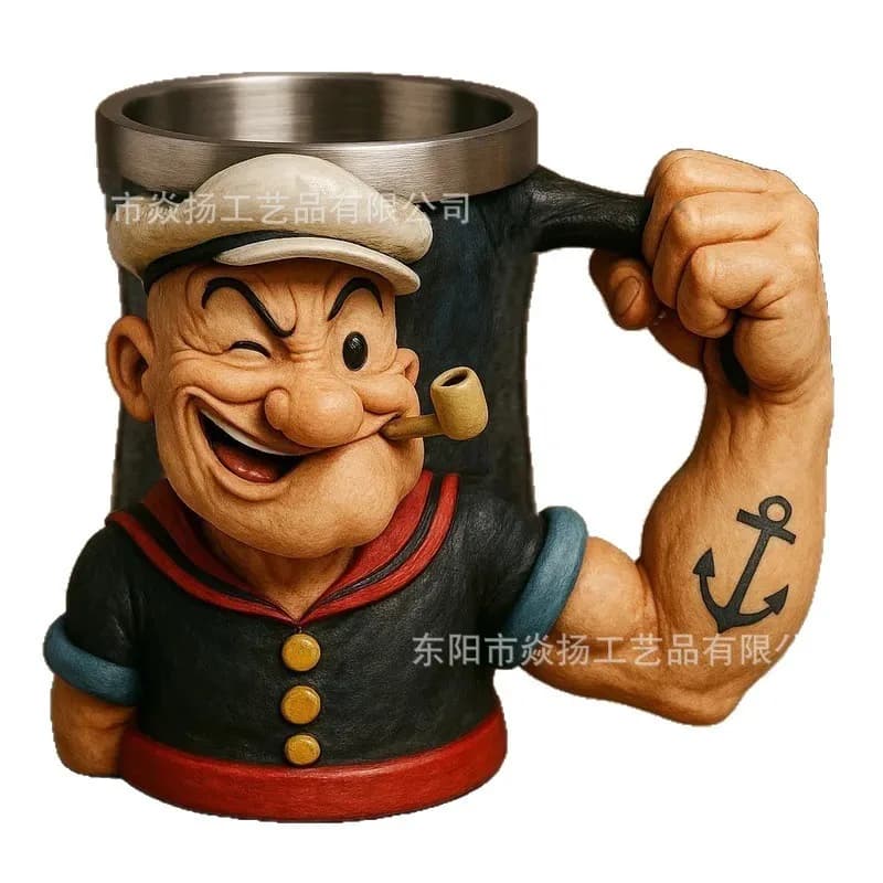 3D Popeye Power Cup Household Decoration Resin Crafts Ornament For Popeye Mug - image 4