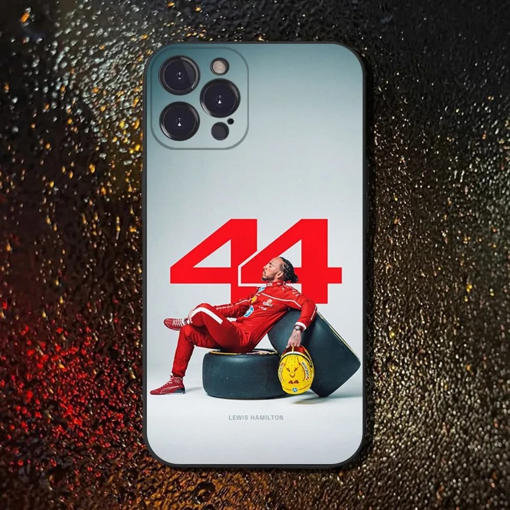 44 L-Lewis Hamilton Phone Case For iPhone 16,15,14,13,12,11 Plus,Pro Max,XS,X,XR,SE,Mini,8,7,Soft Silicone Black Cover - image 3