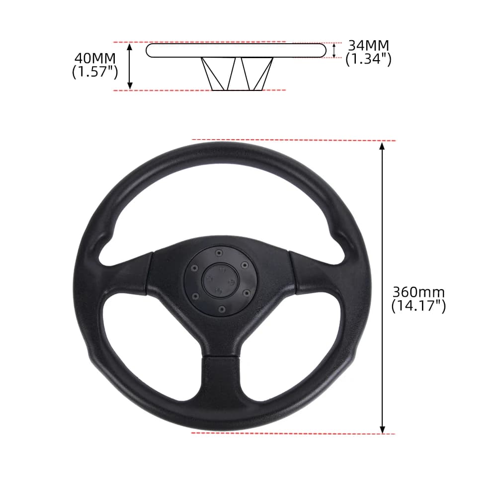 RASTP-Universal 36CM Racing Steering Wheels 14 Inch PU Racing Kart Steering Wheel Car Modification Accessories RS-STW079 - image 3
