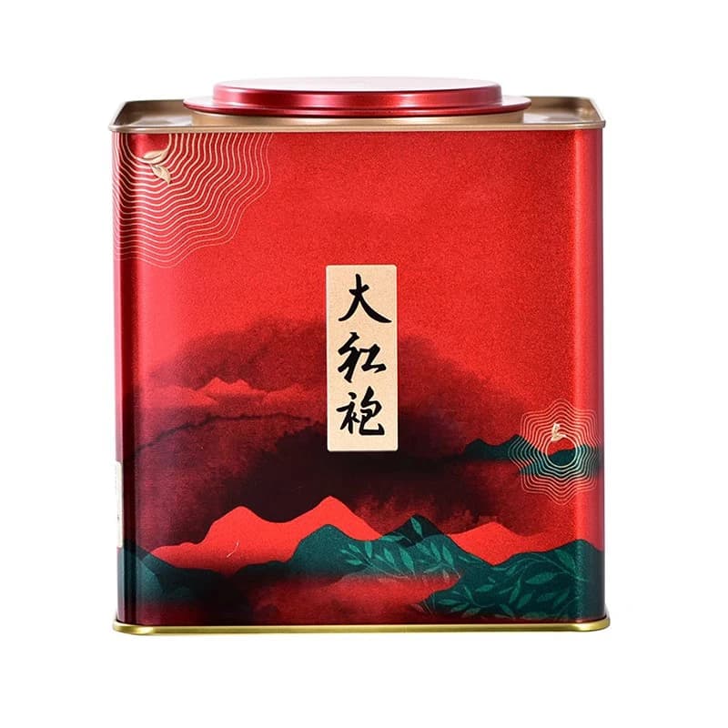 High-end Customized Famous Tea Box Da Hong Pao Iron Box Tie Kuan Yin Horseshoe Mouth Iron Box Jasmine Blacktea Sealed Box 500g