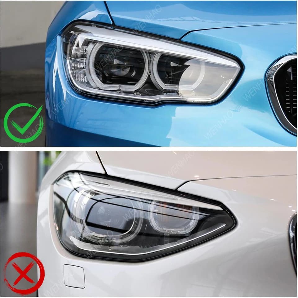 2Pcs ABS Gloss Evil Headlight Eyebrows Eyelid For BMW 1er F20 F21 Facelift 116i 118i 120i 125i M135i M140i 2015-2019 Accessories - image 4