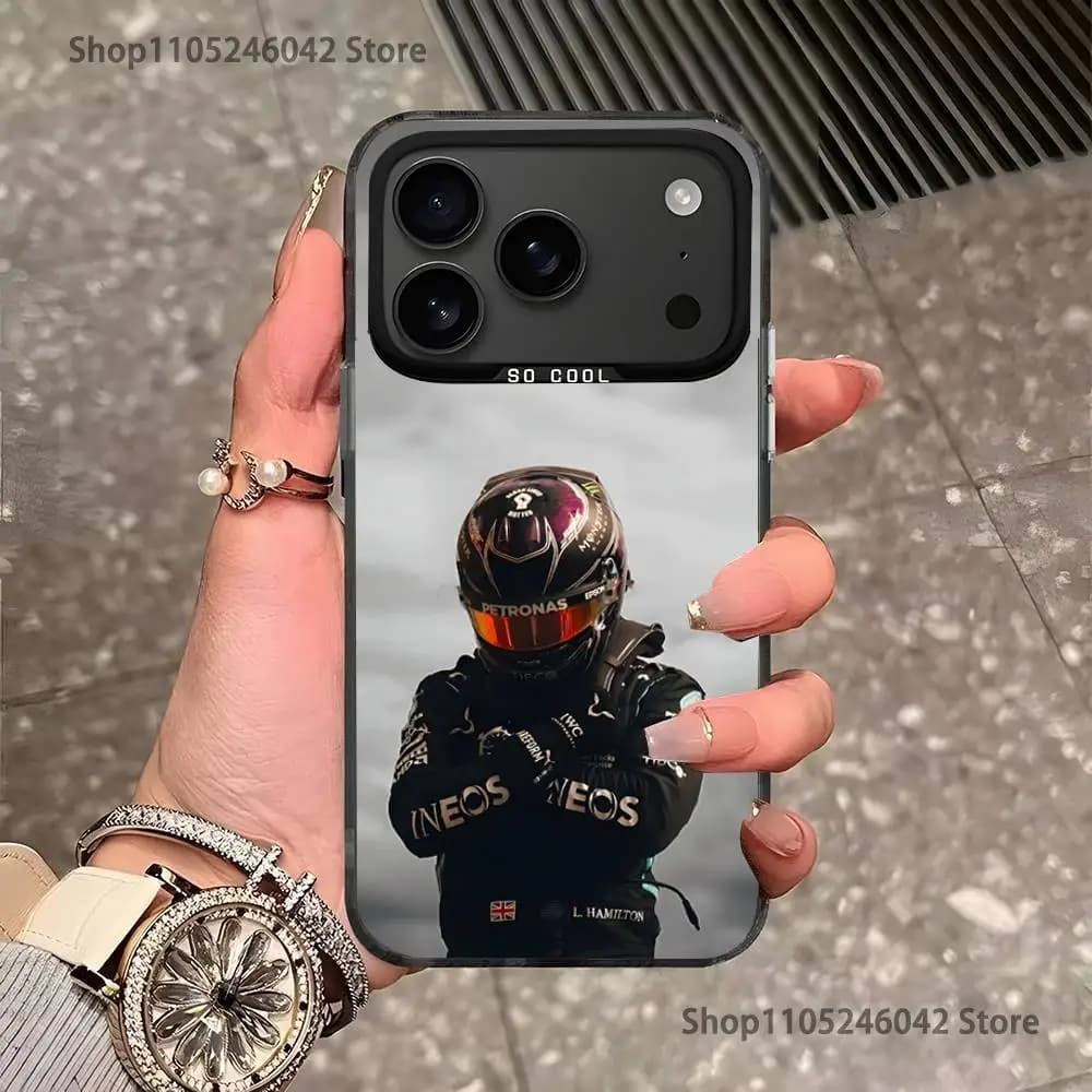 Racing 44 L-Lewis H-Hamilton For iPhone 17,16,15,14,13,12,11,Mini,Pro,E,SE4,XS,MAX Black Candy Matte Cover - image 4