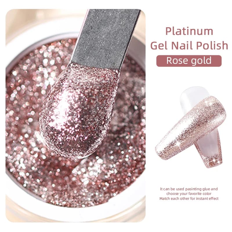 New Glitter Gel Polish Shiny Platinum Nail Gel 5ml Nail Art Flashing Soak Off UV Semi Permanent Hybrid Vernis Varnish Lacquer - image 4