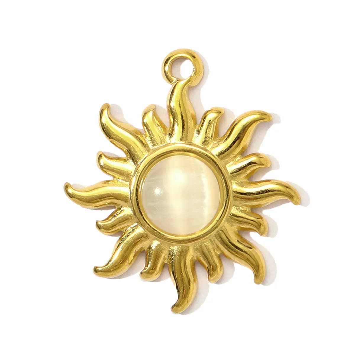 3Pcs/Lot Stainless Steel Natural Stone Charms Geometrical Sun Pendants For DIY Making  Necklace Jewelry Accessory Wholesale - image 5