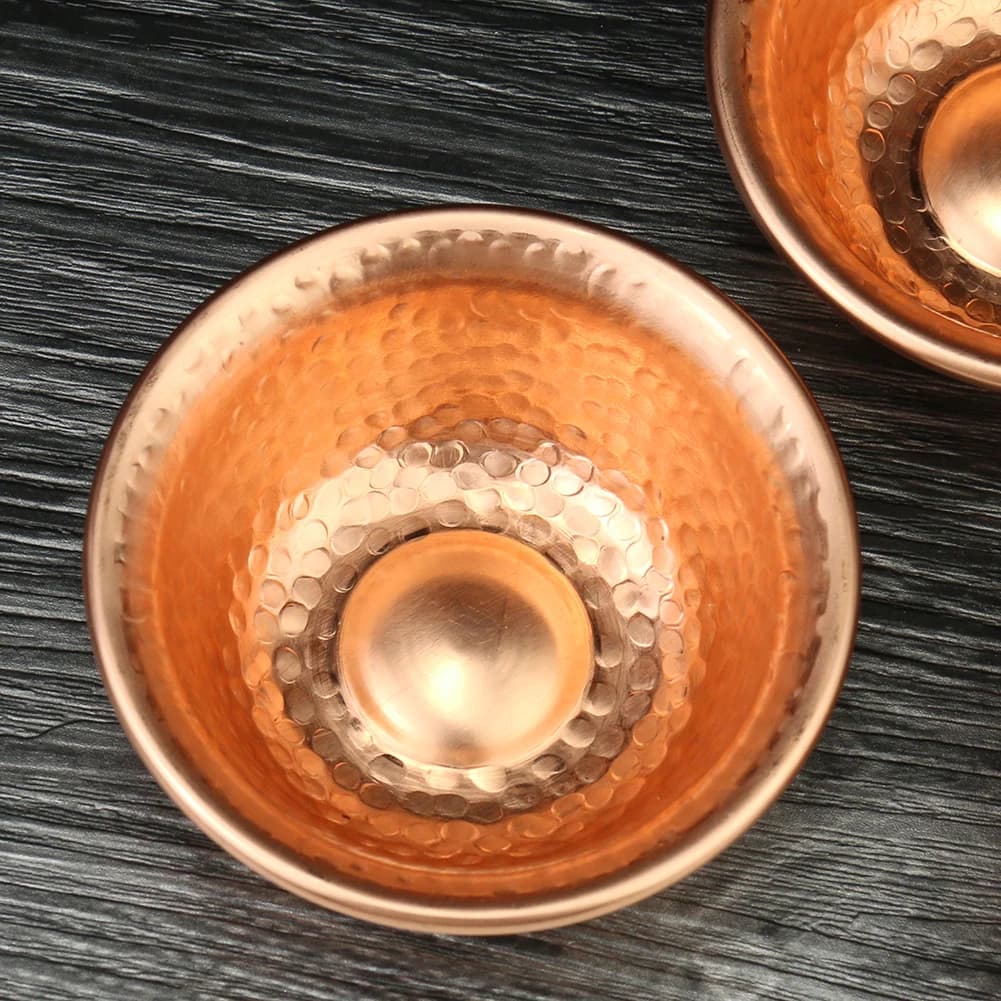 Nepalese Pure Copper Water Supply Bowl Handmade Hammer Pattern Holy Water Bowl for Buddha Buddhist Supplies - image 5