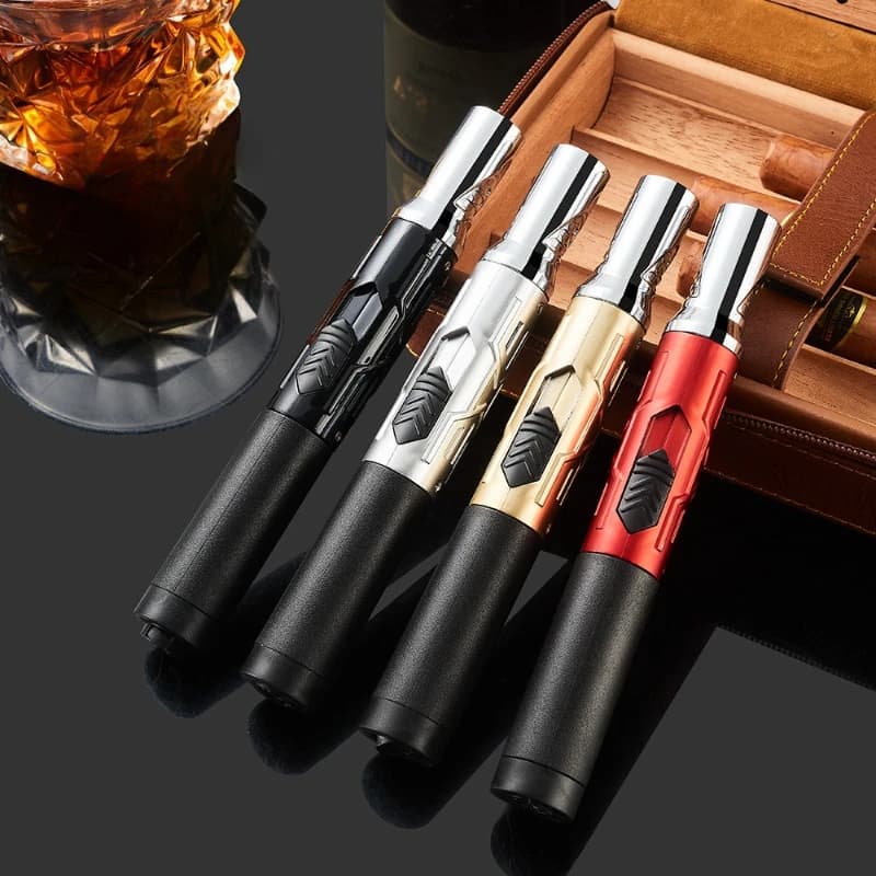 New High Temperature and High Power Spray Gun Lighter Metal Windproof Flame Spray Cigar Outdoor Butane Inflatable Torch Lighter - image 5