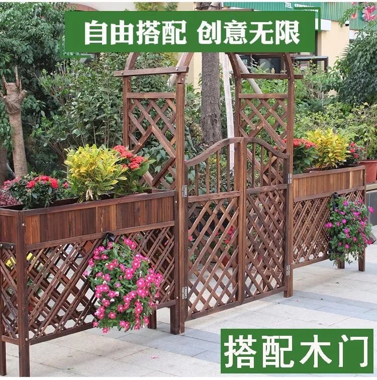 Carbonized retro preservative wooden door wooden fence gardening fence fence garden yard wooden door - image 3