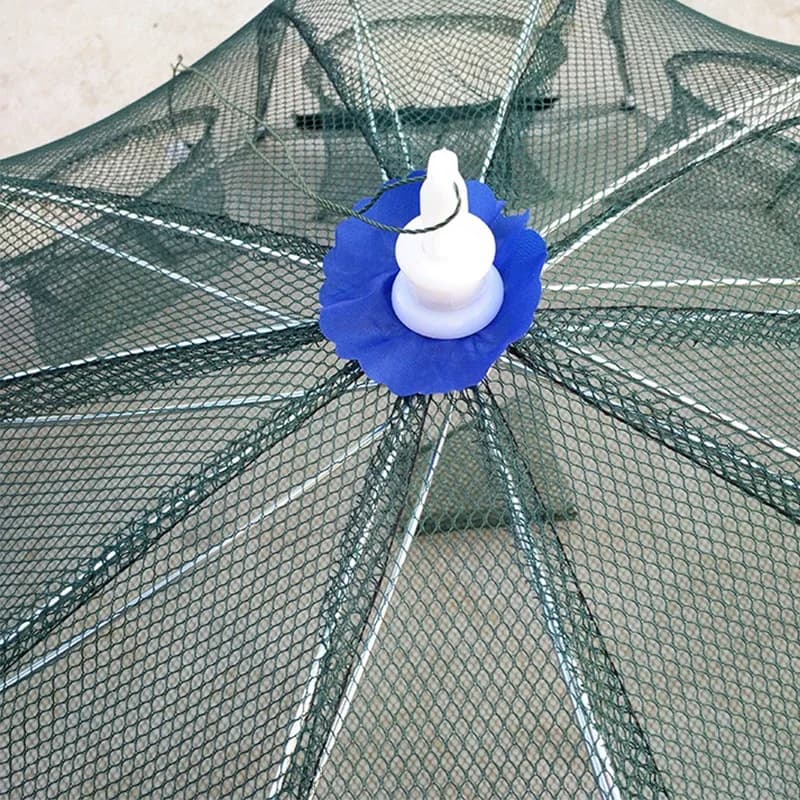 Folding Fishing Network Outdoor Strengthened 4-8 Holes Automatic Fishing Net Shrimp Cage Nylon Foldable Fish Trap Cast - image 5