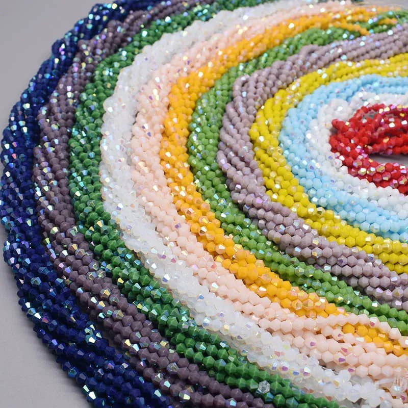 4mm 200pcs/bag  Bicone Crystal Glass Beads Solid Transparent Color Loose Spacer Beads Crystal Beads For Jewelry Making DIY - image 6