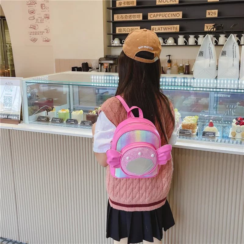 Girls Princess Shiny Sequins Backpack Lightweight Dual-Shoulder Outdoor Travel Bag Fashionable Student Bag for Cute Little Girls - image 4